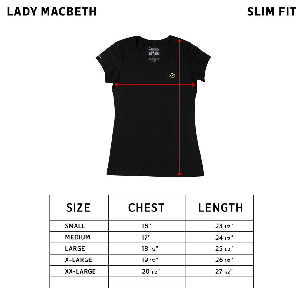 macbeth t shirt size chart