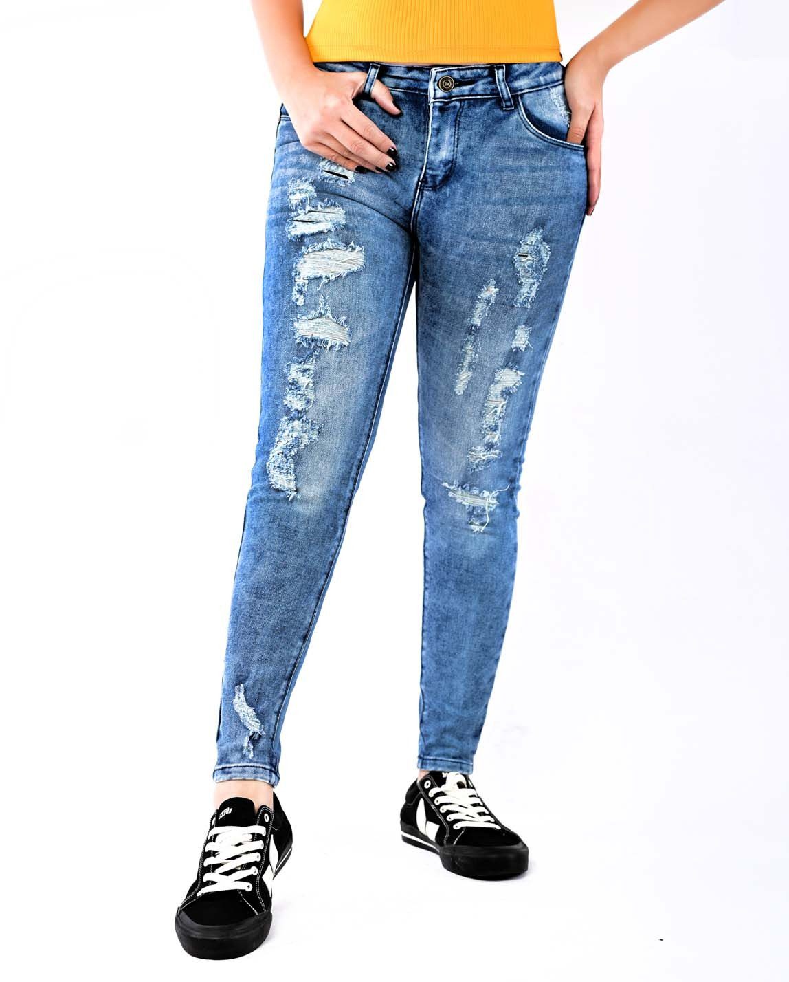 Picture of CLOUDY WASH MID WAIST ANKLE SKINNY