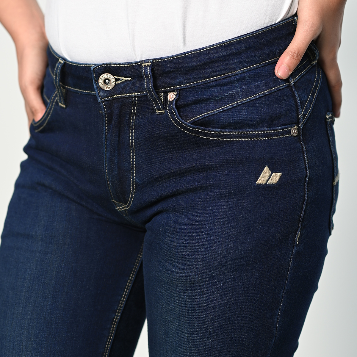 Picture of Dark Indigo High Waist Ankle Skinny