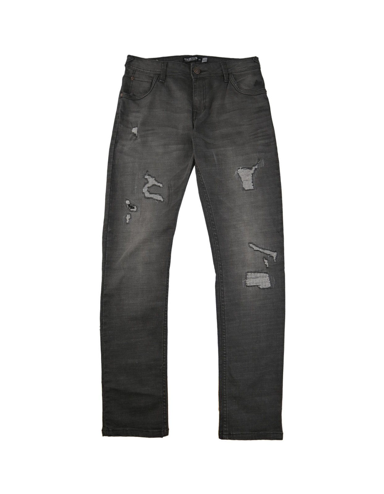 Picture of MEN'S DENIM PANTS - LOW WAIST SLIM FIT RIPPED JEANS