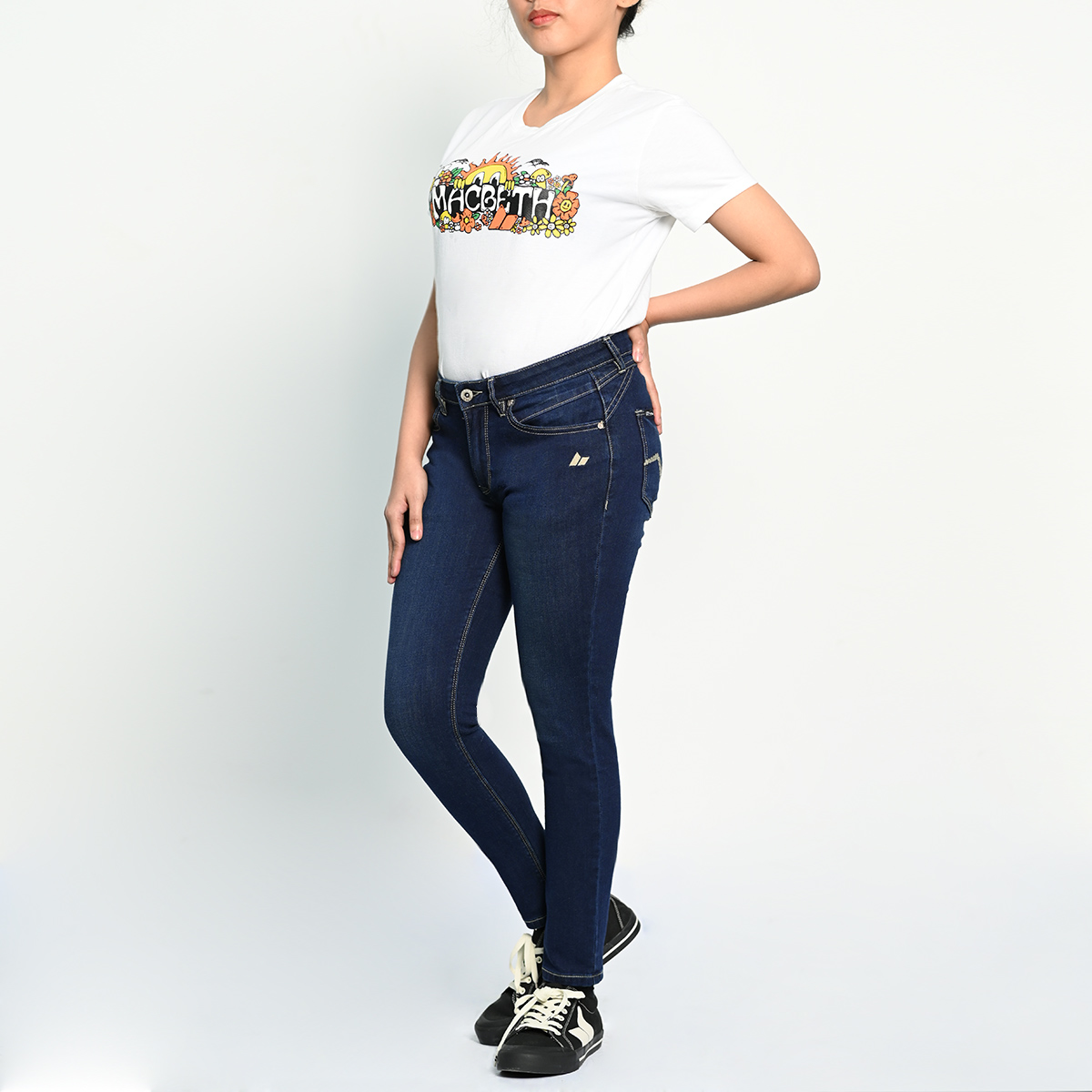 Picture of Dark Indigo High Waist Ankle Skinny