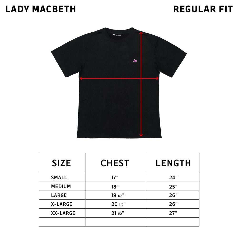 macbeth t shirt size chart